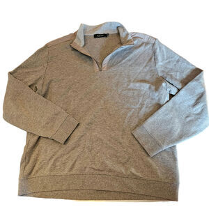 Bugatchi Pullover Sweater Mens Mockneck Gray Quarter Zip Shirt Size XL (614)